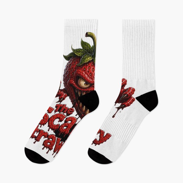 Item preview, The Scary Strawberry - Horror Monster Fruit Funny Print designed and sold by HorrorWorldWeb.