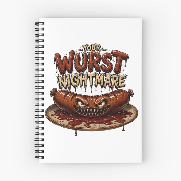 Item preview, Your Wurst Nightmare - Scary Sausage Monster Funny Horror Print designed and sold by HorrorWorldWeb.