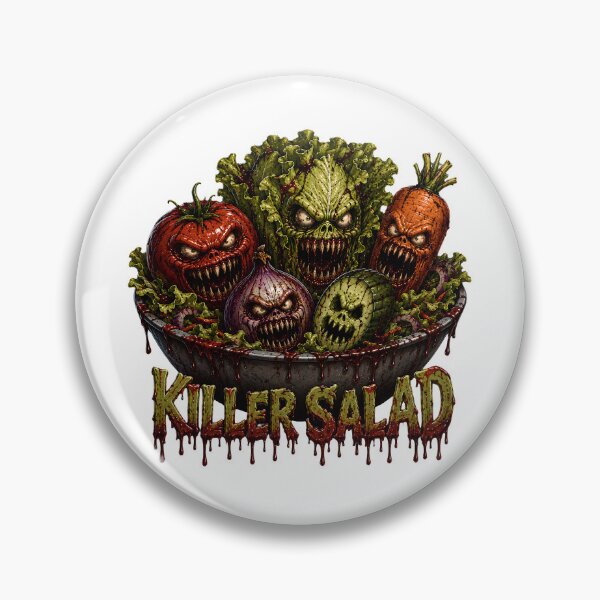Item preview, Killer Salad Scary Vegetable Monsters Funny Horror Print designed and sold by HorrorWorldWeb.