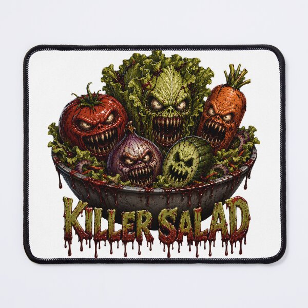 Item preview, Killer Salad Scary Vegetable Monsters Funny Horror Print designed and sold by HorrorWorldWeb.