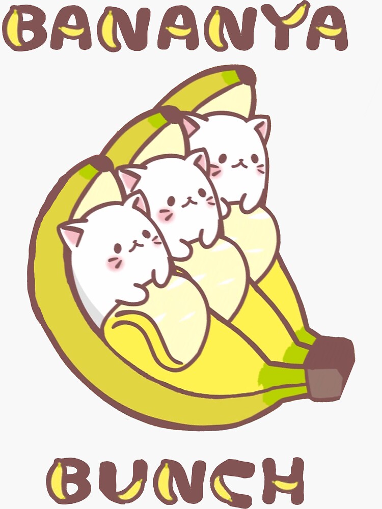 "Bananya Banana Cat kawaii anime manga kitty" Sticker by ryanturnley