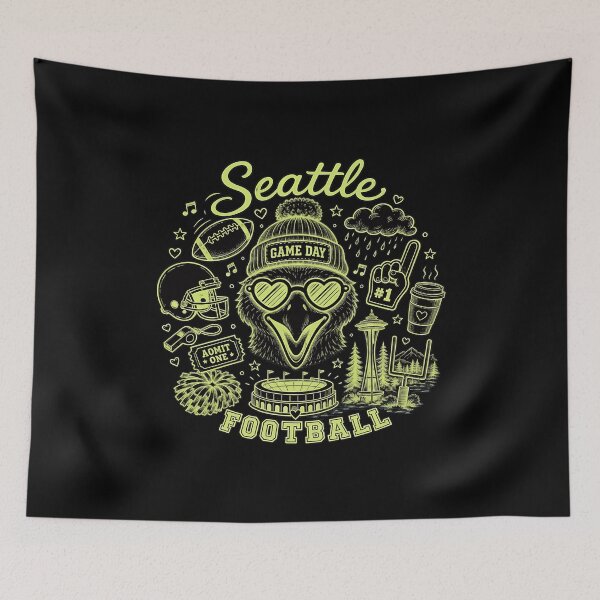 Item preview, Seattle Football Retro Bird Game Day Crewneck designed and sold by SamanthaT24614.