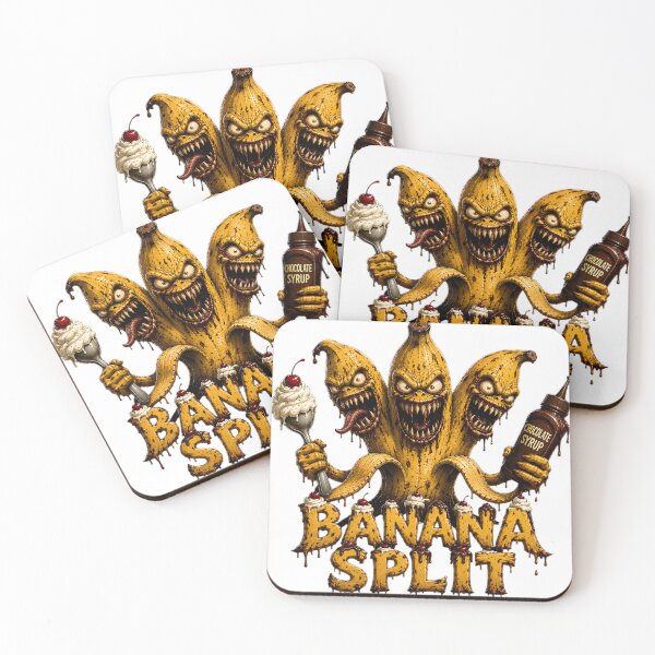 Item preview, Banana Split - Scary Three Headed Monster Funny Horror Print designed and sold by HorrorWorldWeb.