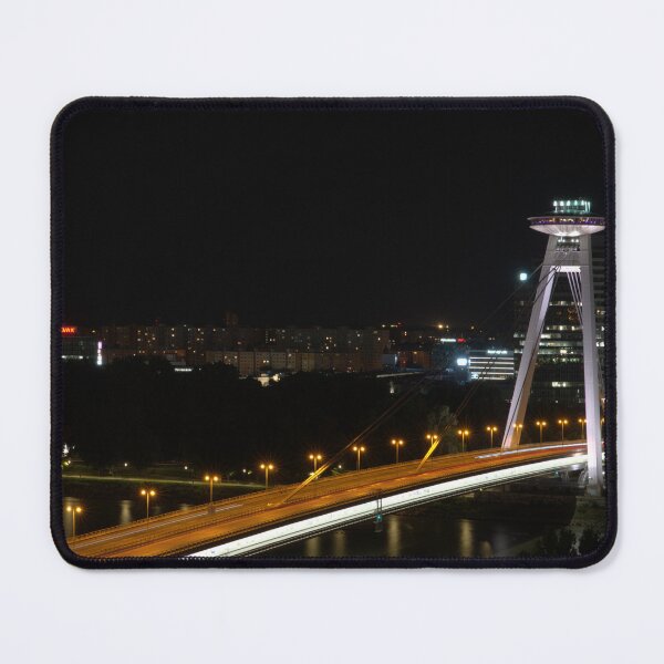 Item preview, Bratislava UFO Bridge at Night Skyline designed and sold by Rogi74.