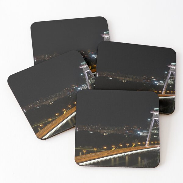 Item preview, Bratislava UFO Bridge at Night Skyline designed and sold by Rogi74.