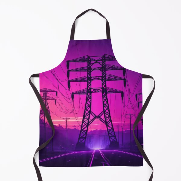 Item preview, Electricity Pylon Highway Synthwave Sunset Landscape designed and sold by Pylon-Bureau.