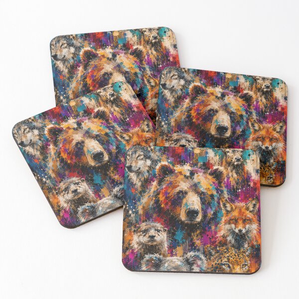 Item preview, Colorful Abstract Wild Animals Portraits designed and sold by Qenlo.