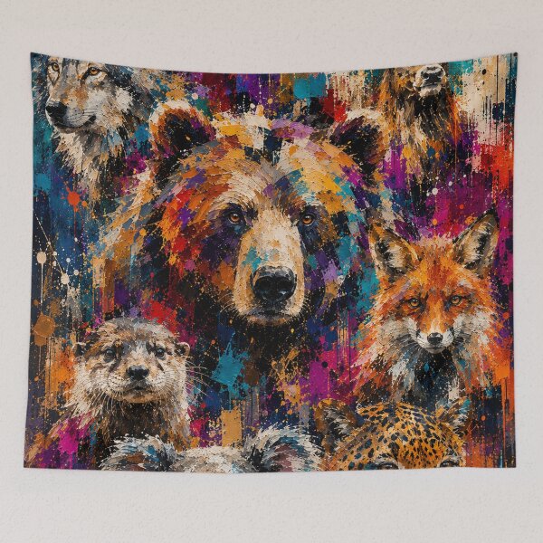 Item preview, Colorful Abstract Wild Animals Portraits designed and sold by Qenlo.