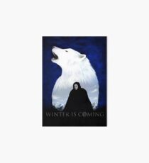 Â the wolf in the snow Art Board
