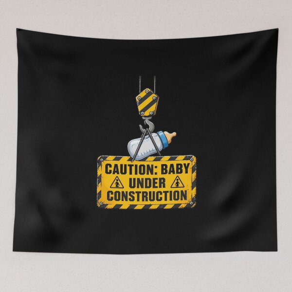 Item preview, Caution Baby Under Construction Pregnant Crane Hook Funny designed and sold by felixpalette.