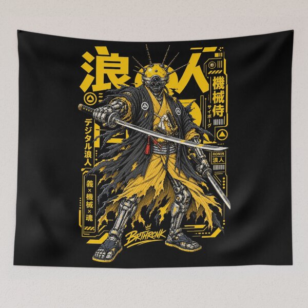 Item preview, Yellow Spiked Cyborg Ronin Dual Katana Mecha Samurai 2077 designed and sold by BRTHRCNK01.