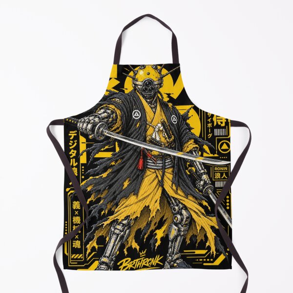 Item preview, Yellow Spiked Cyborg Ronin Dual Katana Mecha Samurai 2077 designed and sold by BRTHRCNK01.