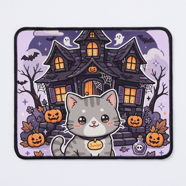 Item preview, Cute Cat at Haunted House Halloween Kawaii Albo: Kawaii Kitten Spooky Haunted House designed and sold by MAISON SYLVIE.