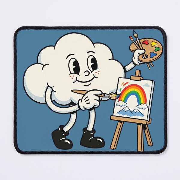Item preview, Joyful Fluffy Cloud Painting Rainbow Mountain Landscape designed and sold by DripCultureLab.