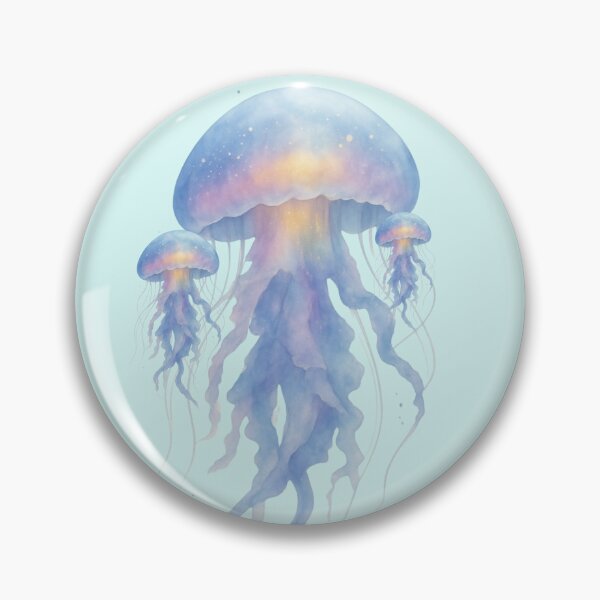 Item preview, Ethereal Watercolor Jellyfish Floating in Space designed and sold by Ban Nang Root.