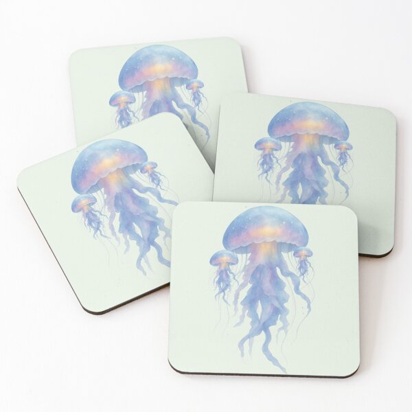 Item preview, Ethereal Watercolor Jellyfish Floating in Space designed and sold by Ban Nang Root.