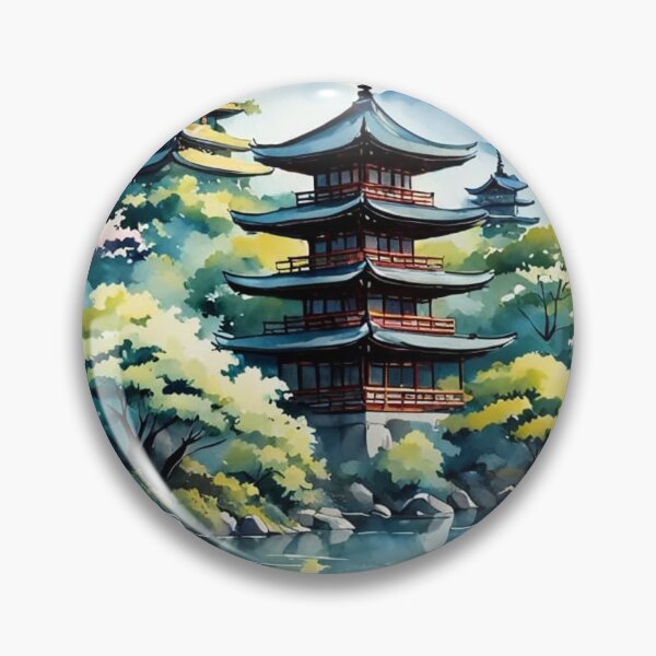 Item preview, Pagodas Beneath the Sacred Peak  designed and sold by Undersea Ai Art.