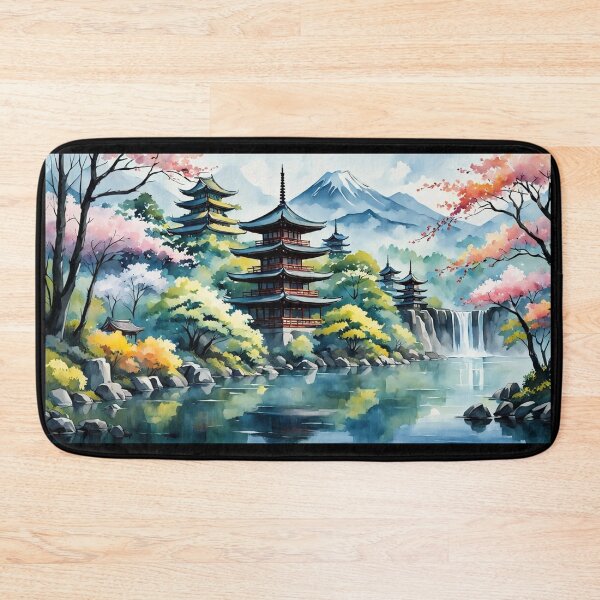 Item preview, Pagodas Beneath the Sacred Peak  designed and sold by Undersea Ai Art.