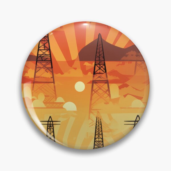 Item preview, Electric Transmission Towers at Orange Sunset designed and sold by Pylon-Bureau.