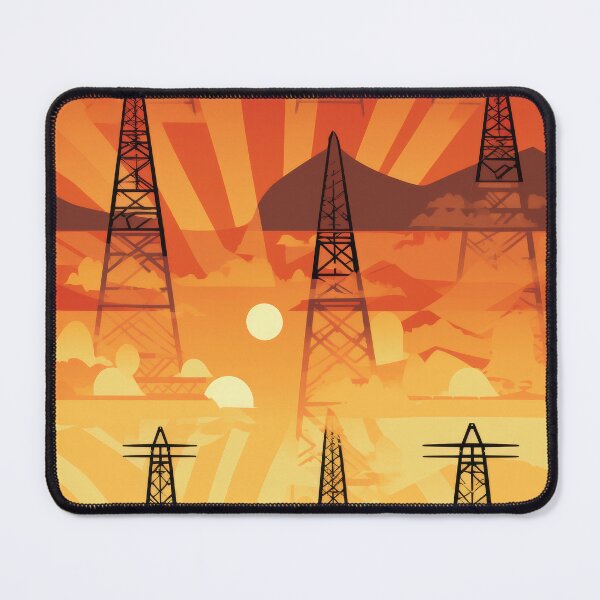 Item preview, Electric Transmission Towers at Orange Sunset designed and sold by Pylon-Bureau.