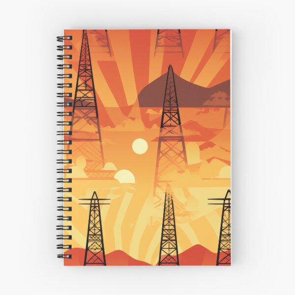 Item preview, Electric Transmission Towers at Orange Sunset designed and sold by Pylon-Bureau.