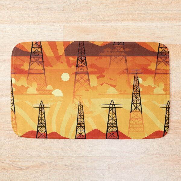 Item preview, Electric Transmission Towers at Orange Sunset designed and sold by Pylon-Bureau.