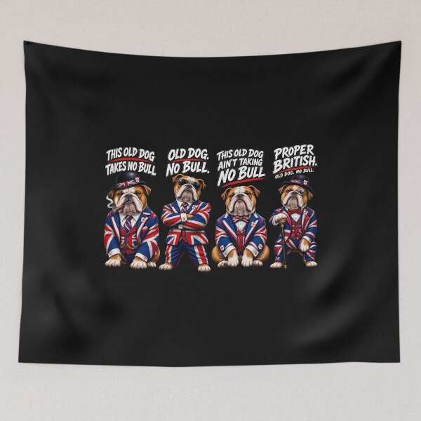 Item preview, British Bulldog No Bull Funny English Bulldog Union Jack UK Flag designed and sold by Genius Geek.