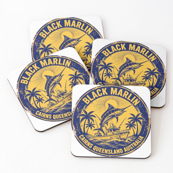 Item preview, Black Marlin Cairns Queensland Fishing Great Barrier Reef Marlin Fishing Vintage Badge designed and sold by Yellowriversss.