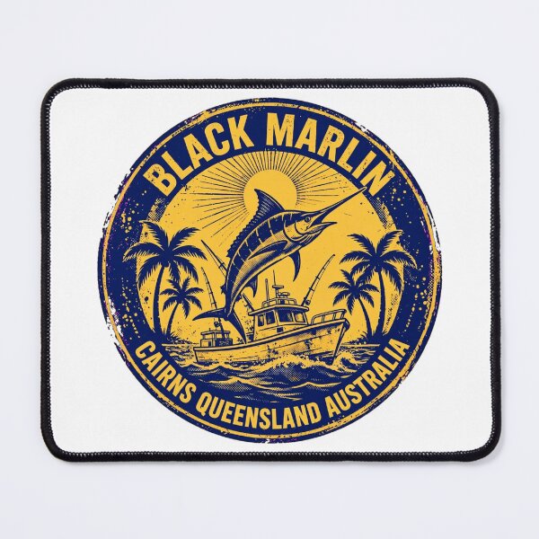 Item preview, Black Marlin Cairns Queensland Fishing Great Barrier Reef Marlin Fishing Vintage Badge designed and sold by Yellowriversss.
