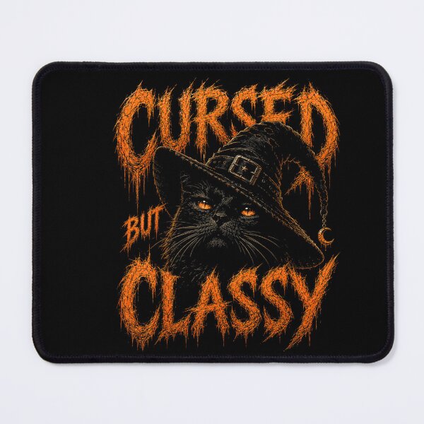 Item preview, Cursed but Classy Black Cat Witch Halloween designed and sold by VioletNance.