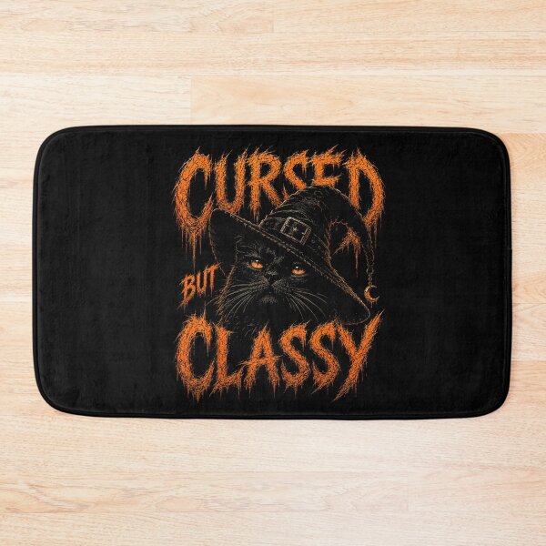 Item preview, Cursed but Classy Black Cat Witch Halloween designed and sold by VioletNance.