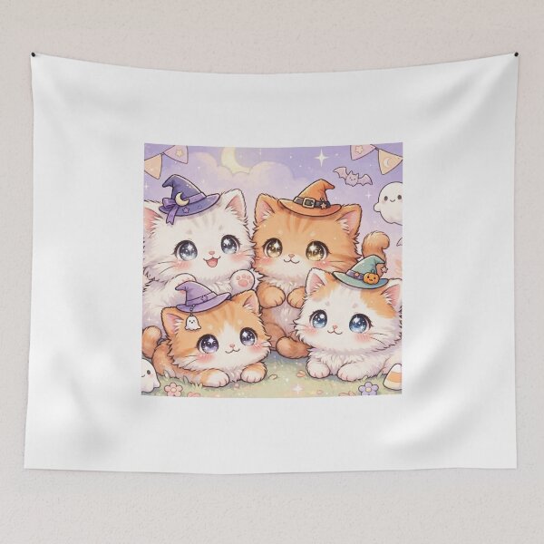 Item preview, Kawaii Witch Kittens Halloween Squad designed and sold by MAISON SYLVIE.