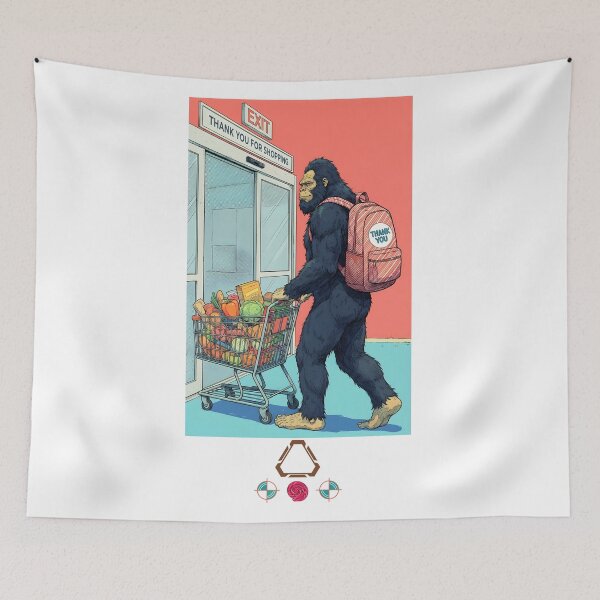 Item preview, Bigfoot's Big Grocery Run - Sasquatch Shopping Spree designed and sold by Whimsy Trail Co.