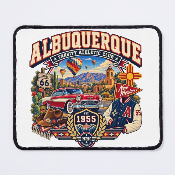 Item preview, Albuquerque New Mexico Varsity 1955 designed and sold by Normandy Road Heritage™ - Vintage Garage Art.