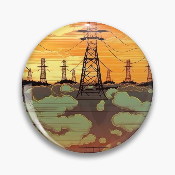 Item preview, Power Line Towers Sunset Cloud Pattern designed and sold by Pylon-Bureau.