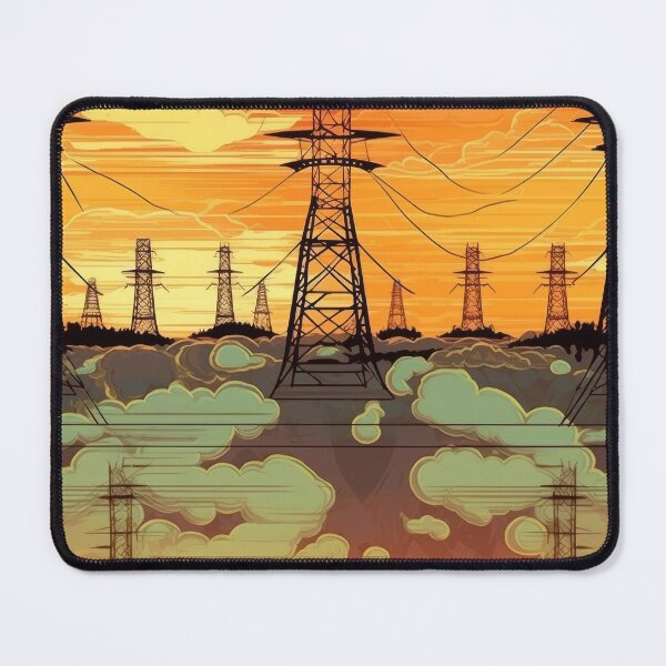 Item preview, Power Line Towers Sunset Cloud Pattern designed and sold by Pylon-Bureau.