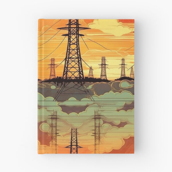 Item preview, Power Line Towers Sunset Cloud Pattern designed and sold by Pylon-Bureau.