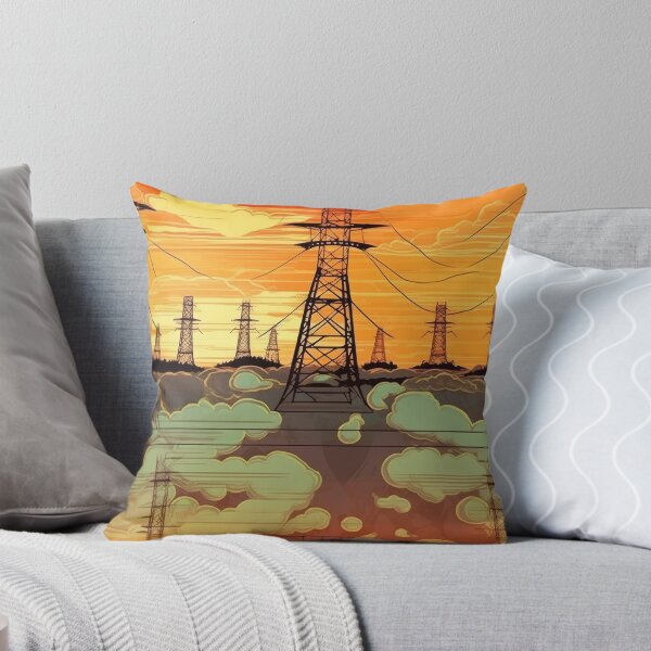 Item preview, Power Line Towers Sunset Cloud Pattern designed and sold by Pylon-Bureau.