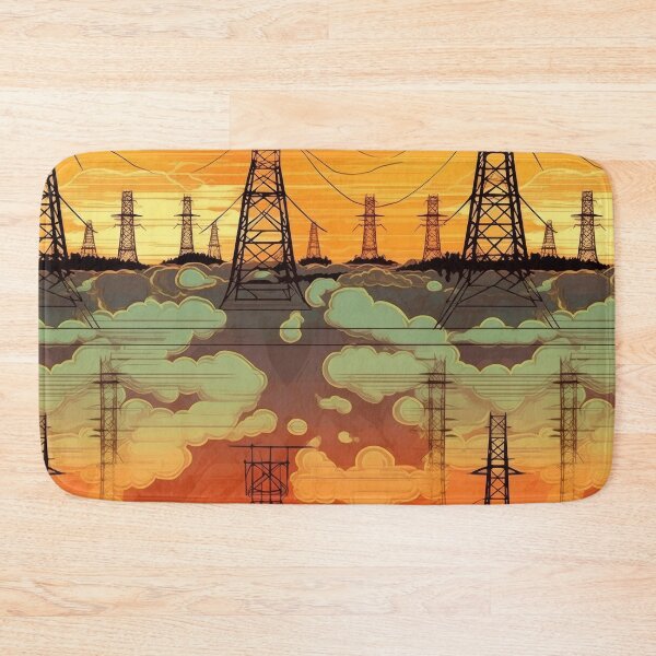 Item preview, Power Line Towers Sunset Cloud Pattern designed and sold by Pylon-Bureau.