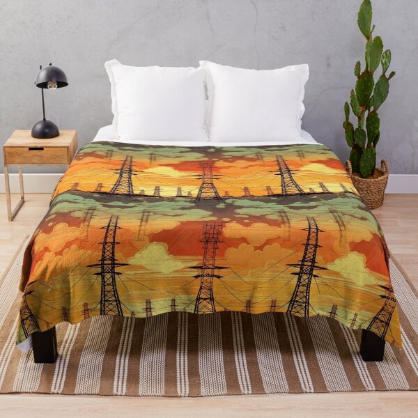 Item preview, Power Line Towers Sunset Cloud Pattern designed and sold by Pylon-Bureau.
