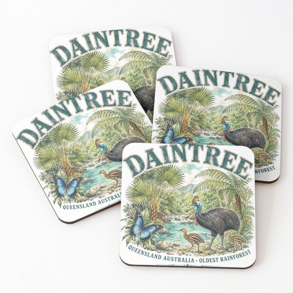 Item preview, Daintree Rainforest Queensland Art Cassowary Family Oldest Rainforest Australia Vintage designed and sold by Yellowriversss.