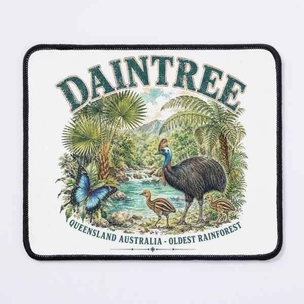 Item preview, Daintree Rainforest Queensland Art Cassowary Family Oldest Rainforest Australia Vintage designed and sold by Yellowriversss.