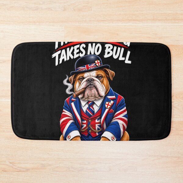 Item preview, British Bulldog No Bull Funny English Bulldog Union Jack UK Flag designed and sold by Genius Geek.