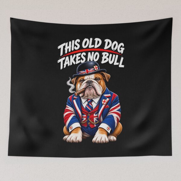 Item preview, British Bulldog No Bull Funny English Bulldog Union Jack UK Flag designed and sold by Genius Geek.
