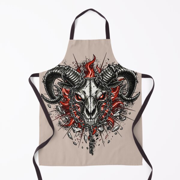 Item preview, Gothic Ram Skull Fiery Chains Design designed and sold by Romgora.