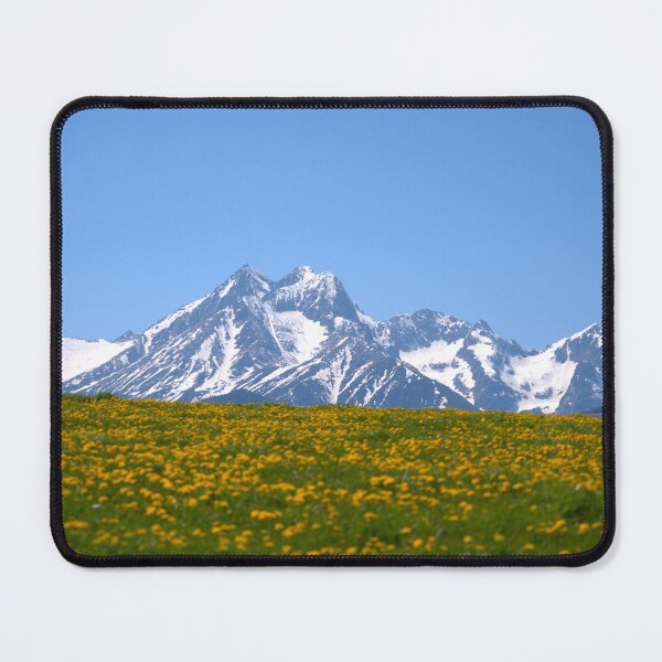 Item preview, Snowy Mountain Peaks and Dandelion Meadow Landscape designed and sold by Rogi74.