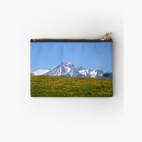 Item preview, Snowy Mountain Peaks and Dandelion Meadow Landscape designed and sold by Rogi74.
