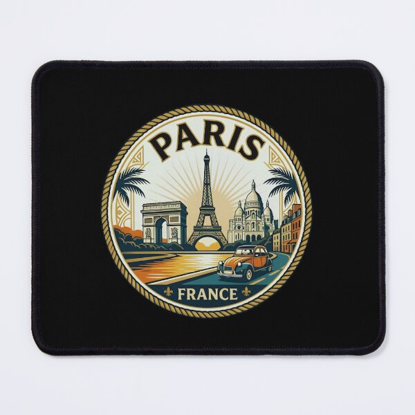 Item preview, Paris France Travel Emblem | Vintage Eiffel Tower & European Wanderlust Art designed and sold by Cree8if.