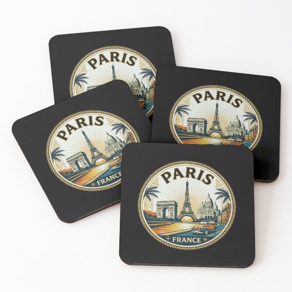 Item preview, Paris France Travel Emblem | Vintage Eiffel Tower & European Wanderlust Art designed and sold by Cree8if.
