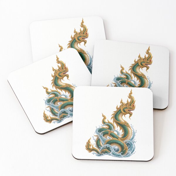 Item preview, Golden Thai Naga Sacred Lotus designed and sold by mamhew2456.